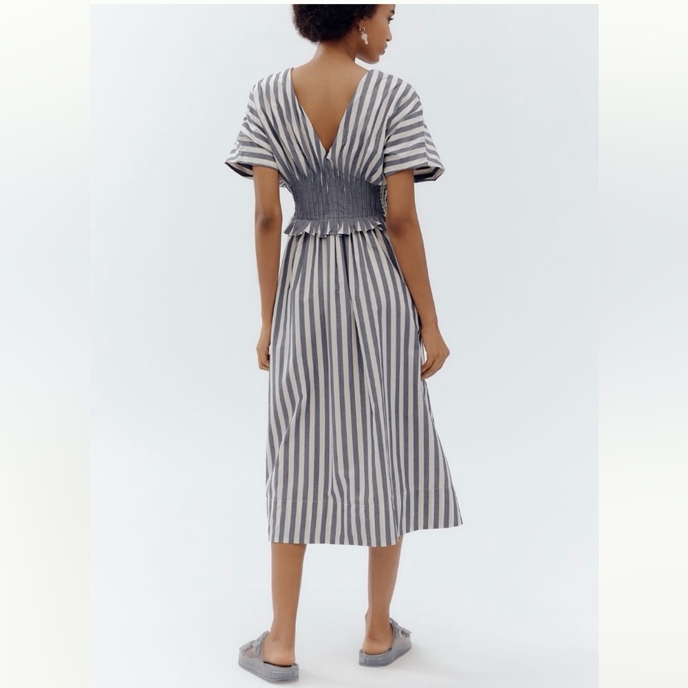 NWT By Anthropologie V-Neck Zip-Front Midi Dress - Picture 3 of 12